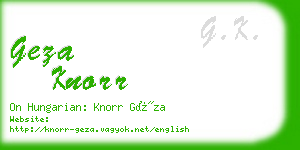 geza knorr business card